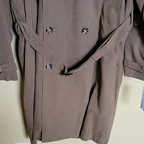 NWT London Fog Brown Double-Breasted Trench Coat - Picture 6 of 16